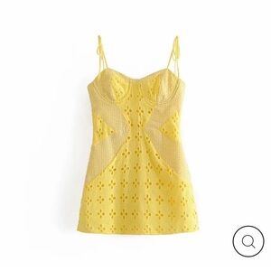 cute yellow lace mini dress
